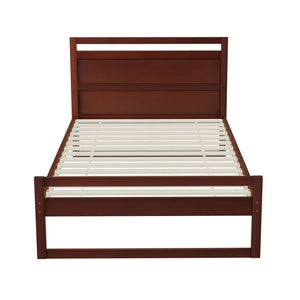 Artiss Bed Frame King Single Size Wooden Walnut WITTON