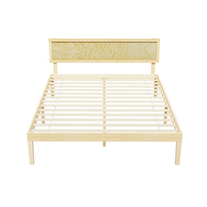 Bed Frame | Queen Size | Wooden Base | Mattress Platform | Timber Pine | YUMI