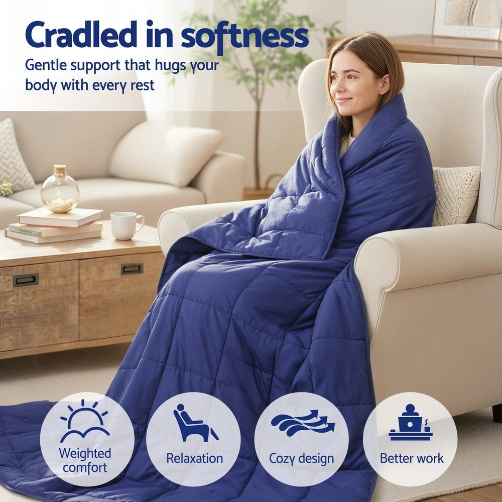 Weighted Blanket | 9kg | Heavy Gravity | Relax & Calm | Blue