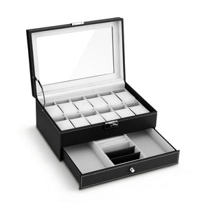 12-Slot Watch Storage Case | Display Organiser Box | Jewellery Holder (Set B)
