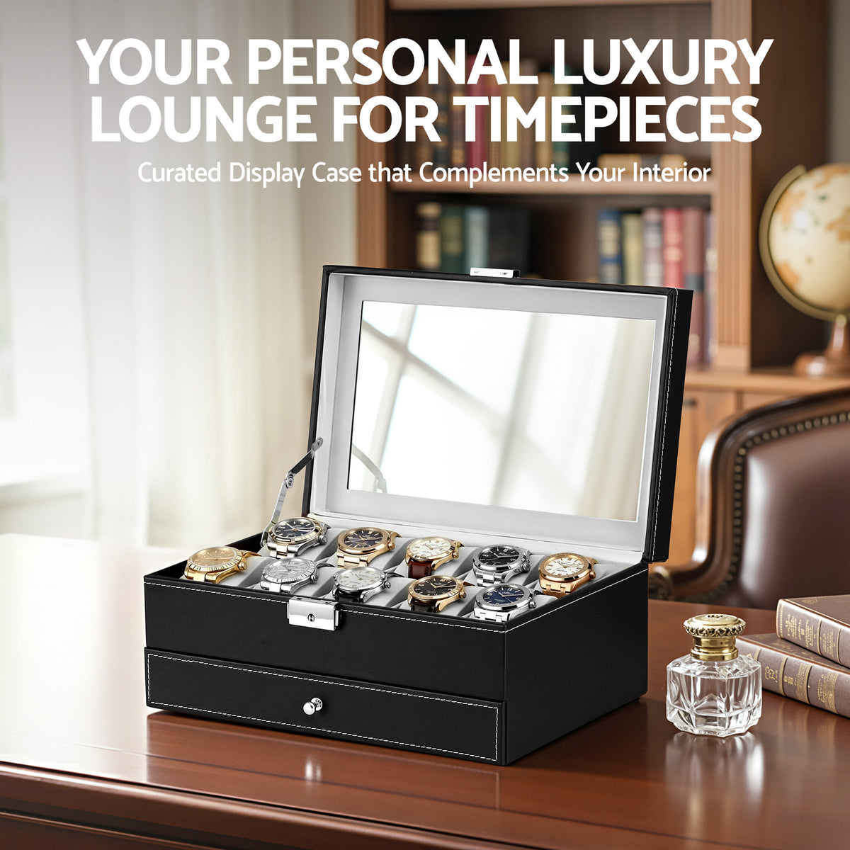 12-Slot Watch Storage Case | Display Organiser Box | Jewellery Holder (Set B)