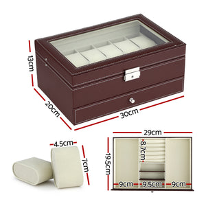 Watch Box Organiser | 12 Grids | Jewellery Storage Display Case (Set A)