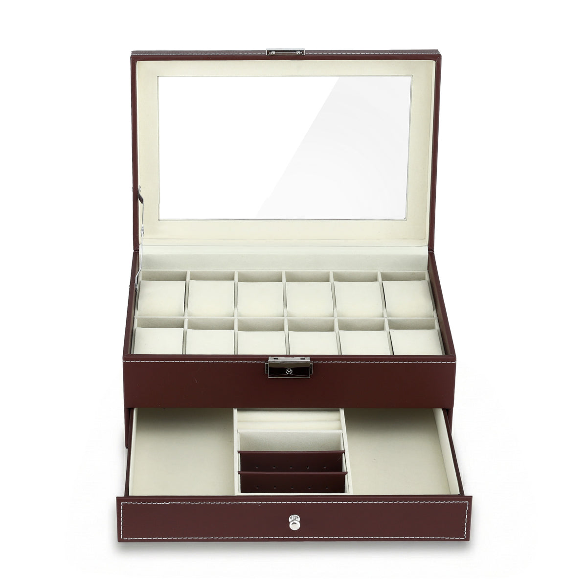 Watch Box Organiser | 12 Grids | Jewellery Storage Display Case (Set A)
