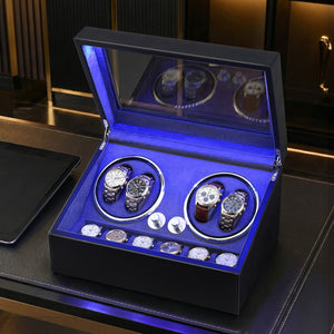 Automatic Watch Winder | Double | LED Display | Black