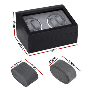 Automatic Watch Winder | Double | LED Display | Black