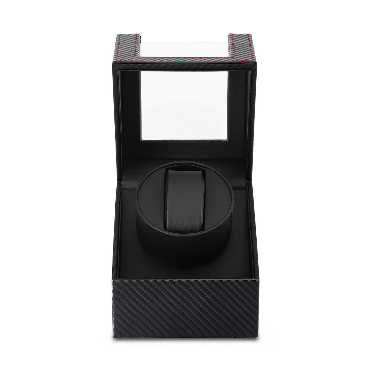 Single Watch Winder | Automatic Quiet Motor | Carbon Fibre Look | Black