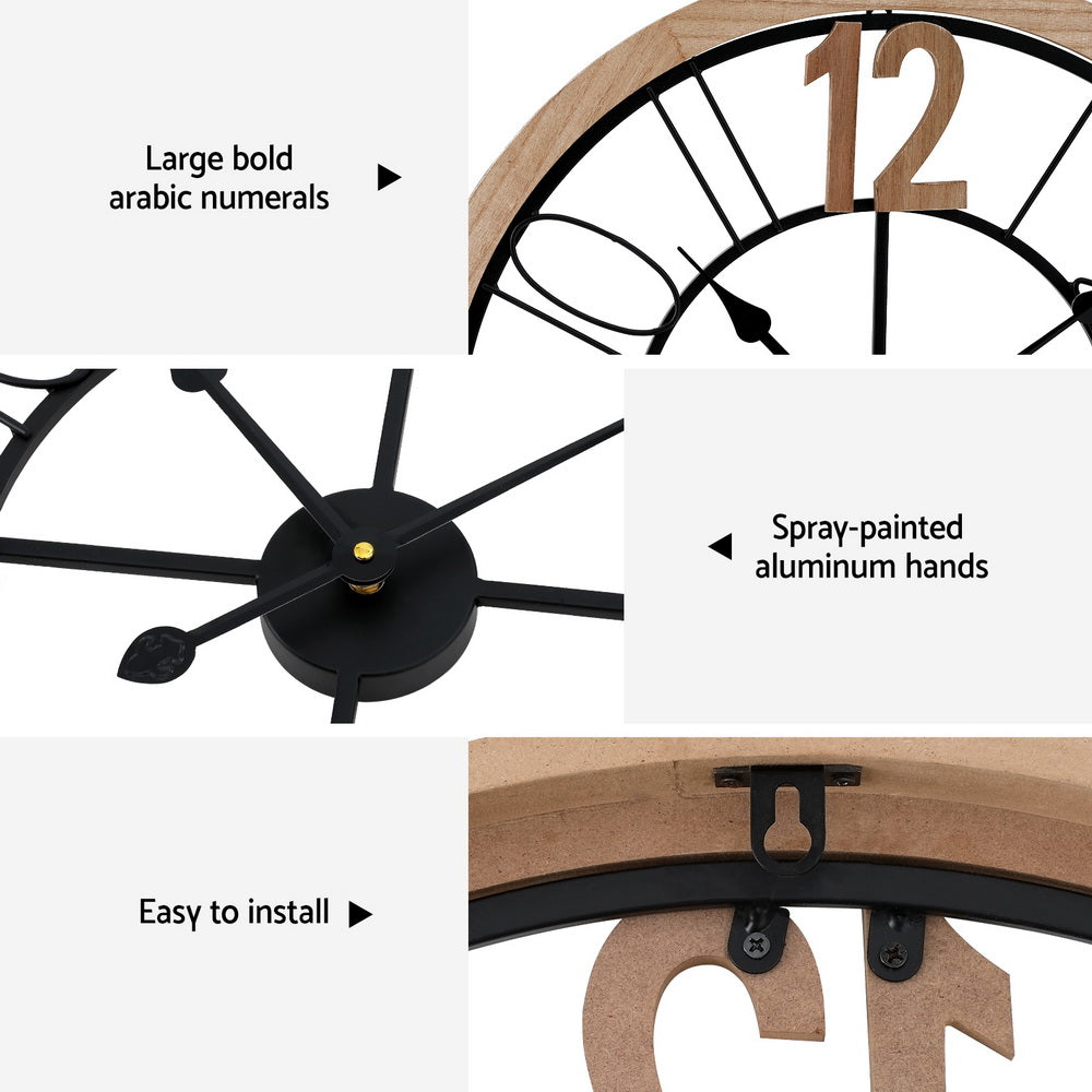 60CM Wall Clock | Wooden