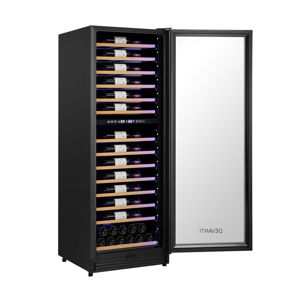Devanti Wine Cooler Fridge | Dual Zone | 128 Bottles