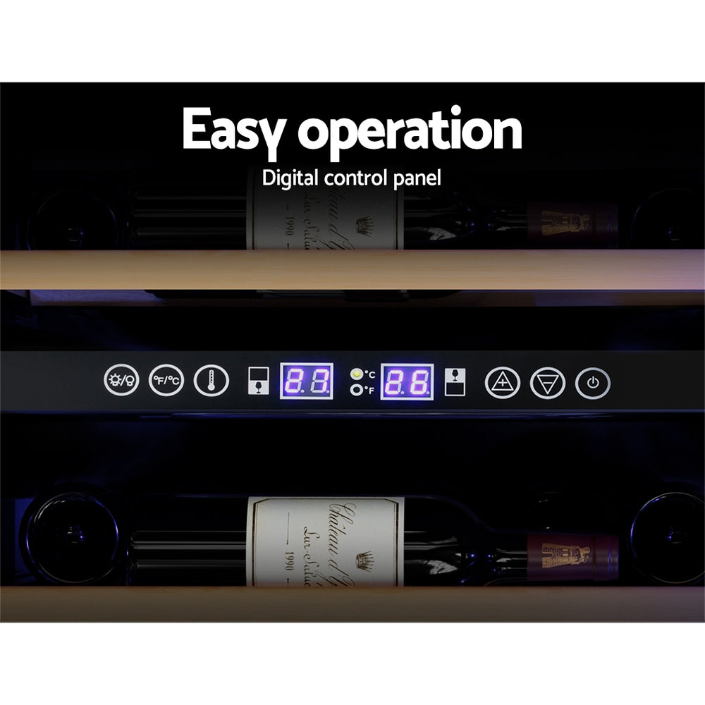 Devanti Wine Cooler Fridge | Dual Zone | 128 Bottles