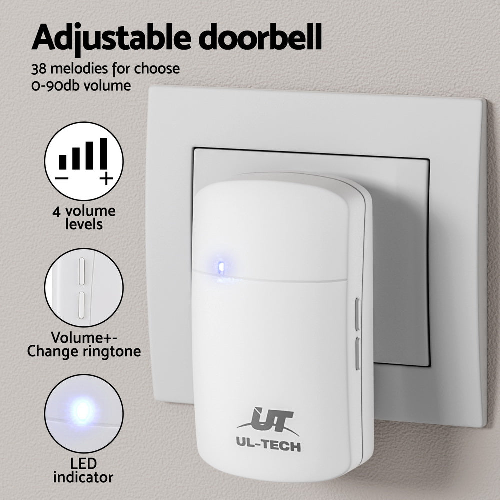 UL-tech Wireless Doorbell | Plugin Receiver