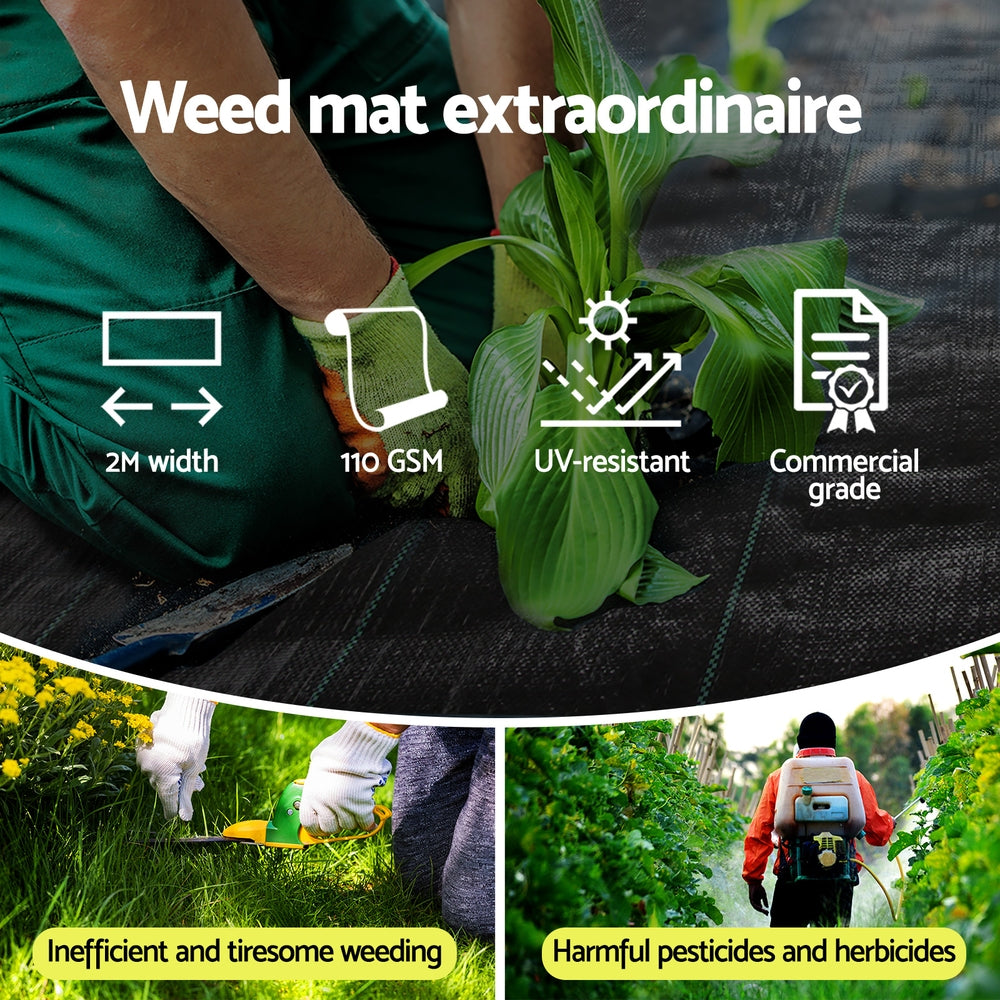 Weed Mat | 2x50m | 110GSM | Weed Control Fabric | Garden Mat