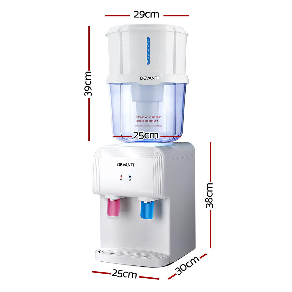 Devanti Water Cooler Dispenser | Bench Top | White