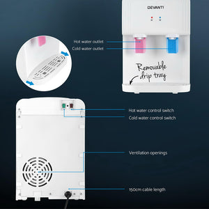 Devanti Water Cooler Dispenser | Bench Top | White