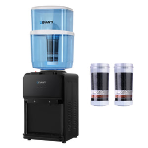 Devanti Water Cooler Dispenser | 22L | Bench Top | Chiller | Purifier | Filter | Hot | Cold | Black