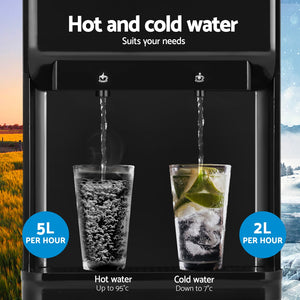 Devanti Water Cooler Dispenser | 22L | Bench Top | Chiller | Purifier | Filter | Hot | Cold | Black