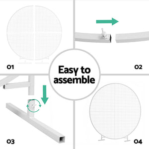 Round Backdrop Stand | 2M | Wedding Background Decoration | Party Flower Balloon Display