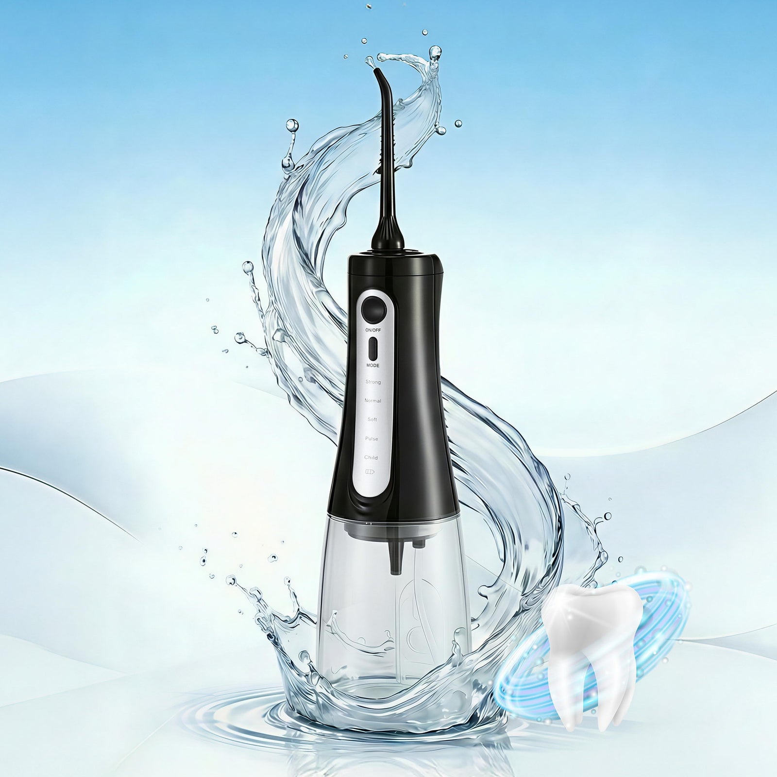 Cordless Water Flosser | Dental Oral Irrigator | Black