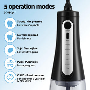 Cordless Water Flosser | Dental Oral Irrigator | Black