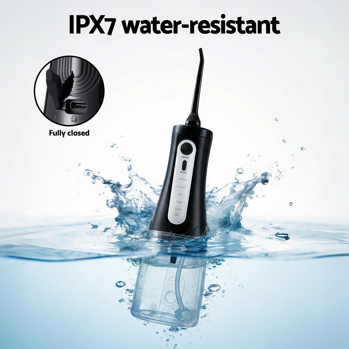 Cordless Water Flosser | Dental Oral Irrigator | Black