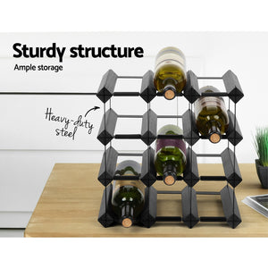 Wine Rack | 12 Bottle | Black
