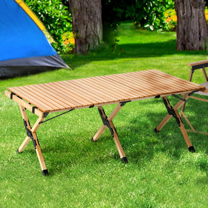 Outdoor Furniture | Wooden Egg Roll | Picnic Table | Camping Desk | 120CM