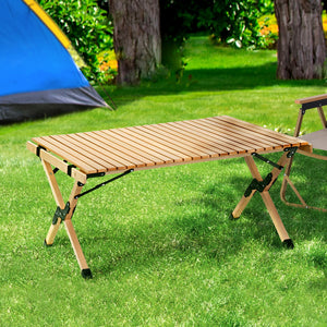 Outdoor Furniture | Wooden Egg Roll | Picnic Table | Camping Desk | 90CM