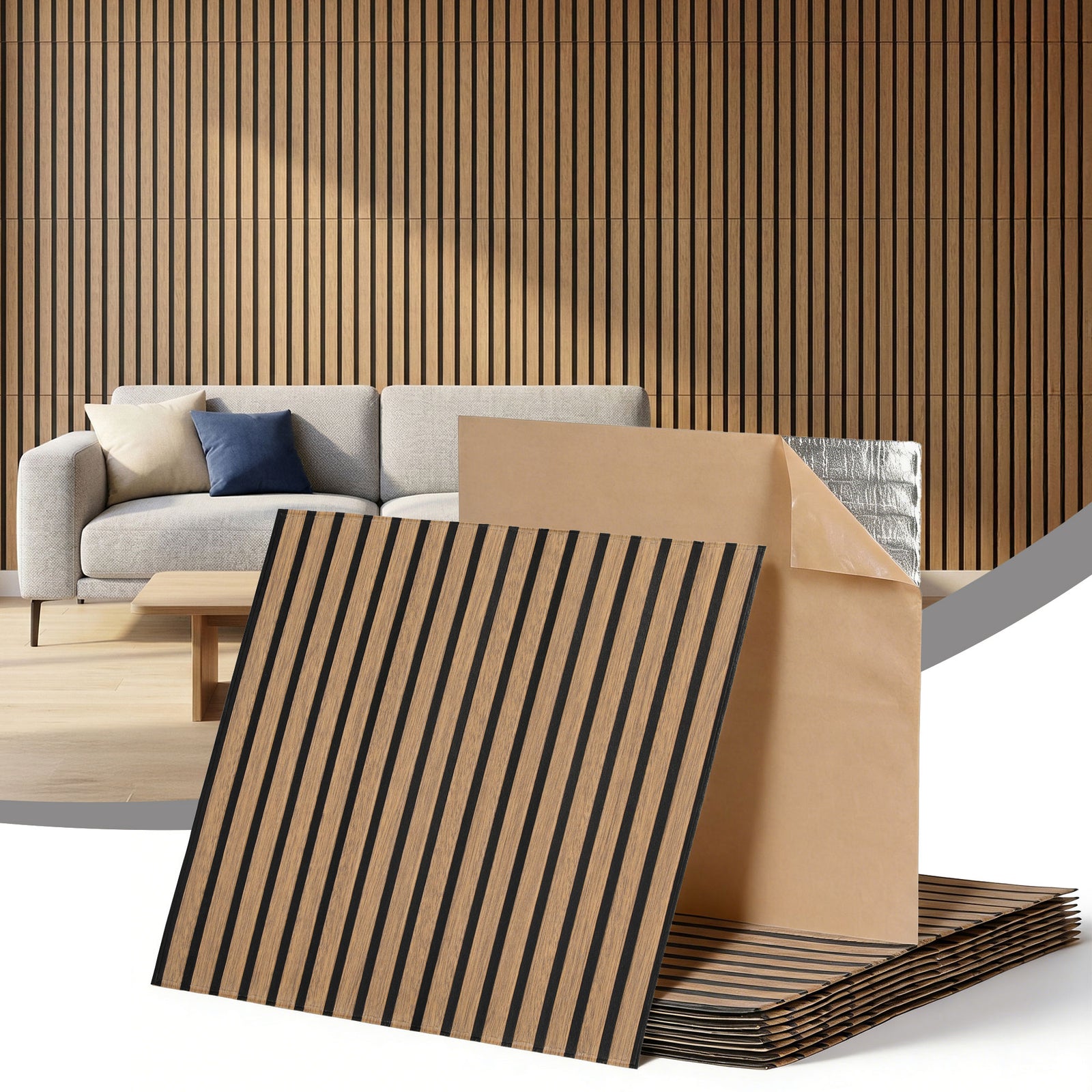 Peel & Stick Wall Panels | 10 Pack | 68 x 68cm | Brown