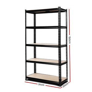 Garage Shelving Rack | 1.5M Pallet Racking | Warehouse Storage | Black