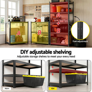 Garage Shelving 1.6x0.8m | Heavy Duty Storage Rack | Black