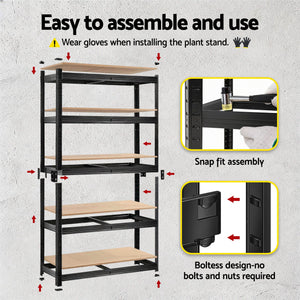 Garage Shelving 1.6x0.8m | Heavy Duty Storage Rack | Black