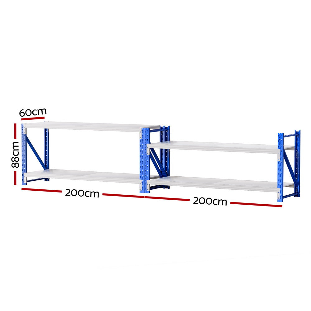 Garage Shelving Rack Set | 2x 0.9m Heavy Duty Workbench Units
