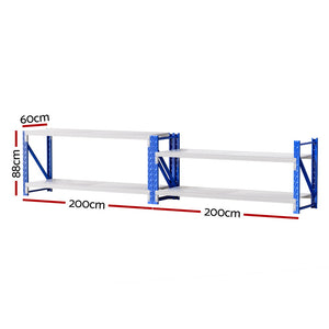 Garage Shelving Rack Set | 2x 0.9m Heavy Duty Workbench Units
