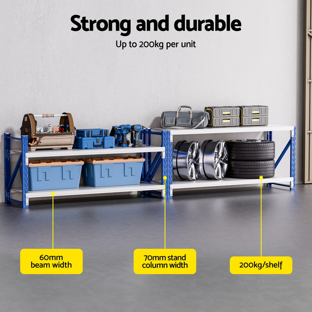 Garage Shelving Rack Set | 2x 0.9m Heavy Duty Workbench Units
