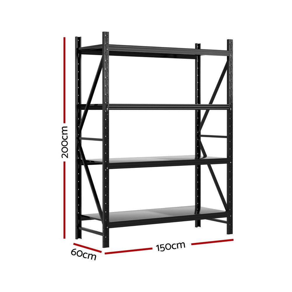 2m x 1.5m Garage Shelving | Warehouse Rack | Black