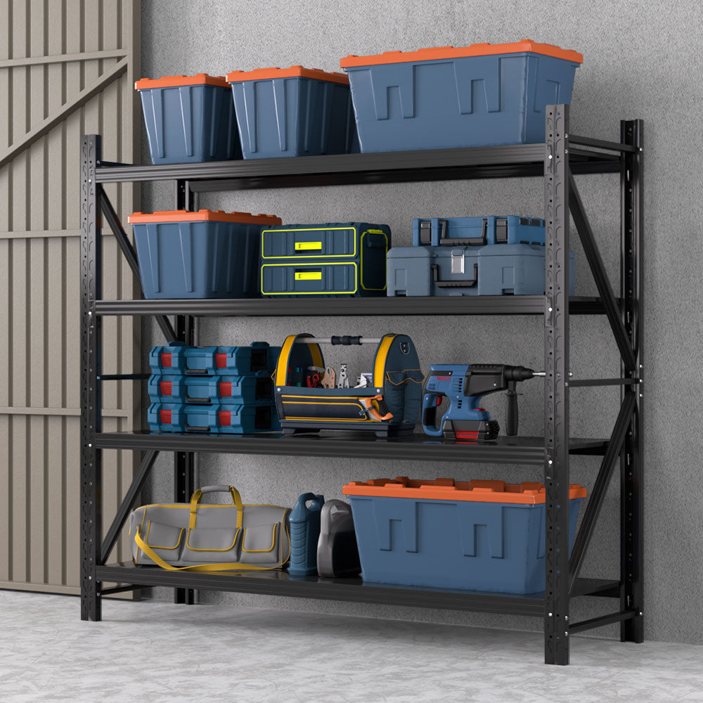 Garage Shelving Rack | 2M x 1.8M | Pallet Racking Storage Shelf | Black