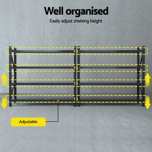 4M x 1.8M Garage Shelving | Warehouse Storage Rack | Black
