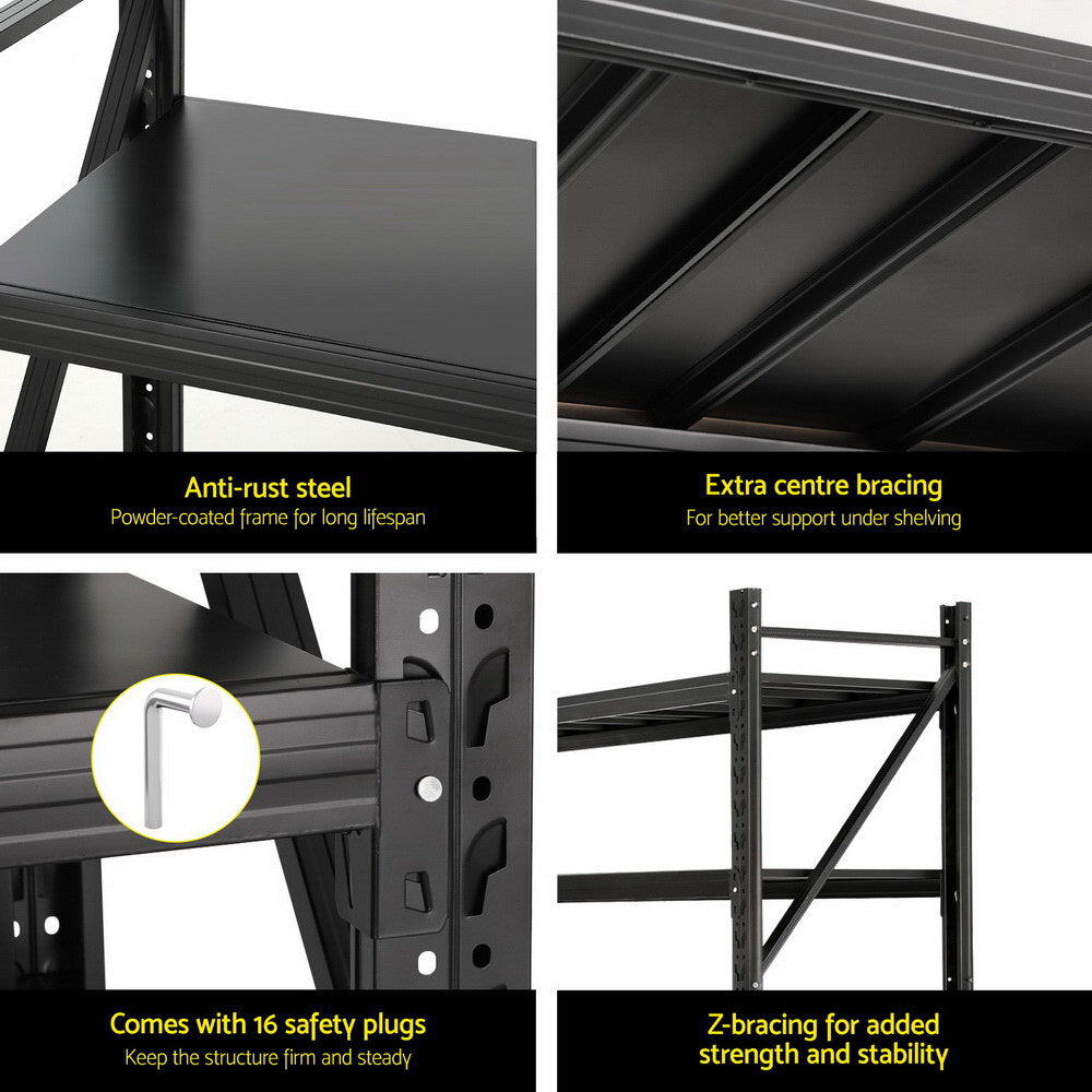 4M x 1.8M Garage Shelving | Warehouse Storage Rack | Black