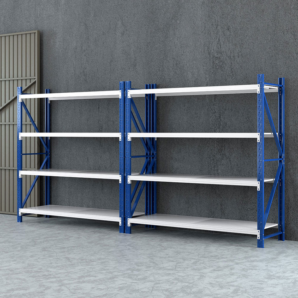 4M x 2M Garage Shelving | Warehouse Storage Rack | Blue