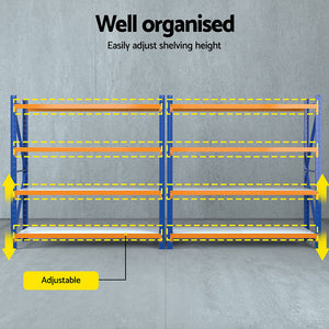 4M x 2M Garage Shelving | Warehouse Storage Rack | Orange