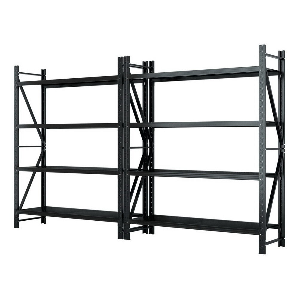 4M x 2.4M Garage Shelving | Warehouse Storage Rack | Black - The Hippie ...