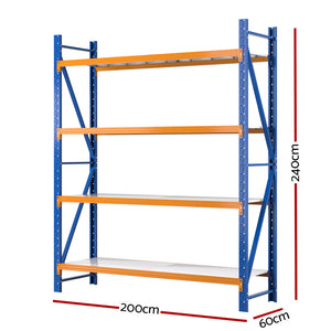 Garage Shelving Rack | 2.4M x 2M | Pallet Racking Storage Shelf | Blue