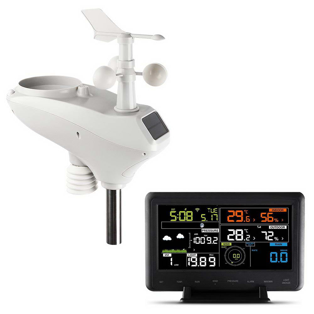 Devanti Wireless WiFi Professional Weather Station | Solar Sensor | LCD | UV Light