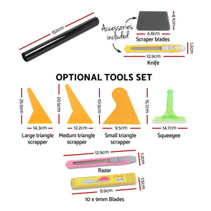 Window Tint Film | Black Roll | 15% VLT | Home 152cm x 30m | Tinting Tools Kit