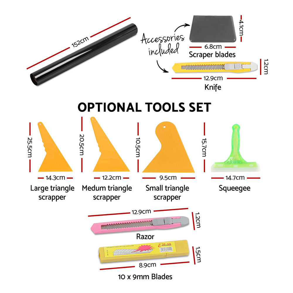 Window Tint Film | Black Roll | 35% VLT | Home 152cm x 30m | Tinting Tools Kit