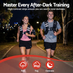 Everfit 10kg Weighted Vest Men Women, Reflective Running Vest with Armband Pouch