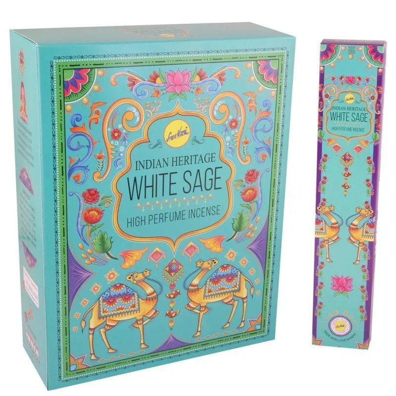 White Sage Incense Sticks | Sree Vani Indian Heritage | 180 Grams