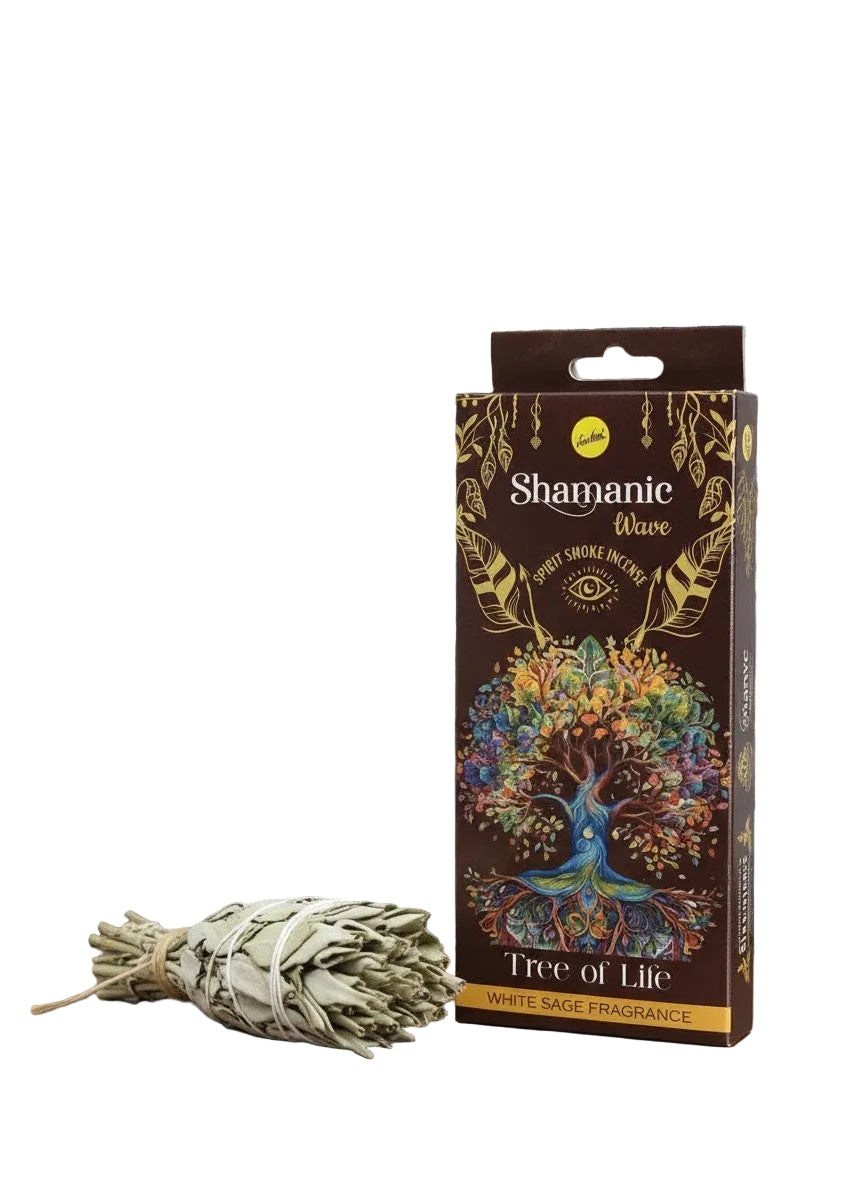 White Sage Jumbo Incense Sticks 36 Pack | Sree Vani Shamanic Wave Tree of Life Thick Garden Incense