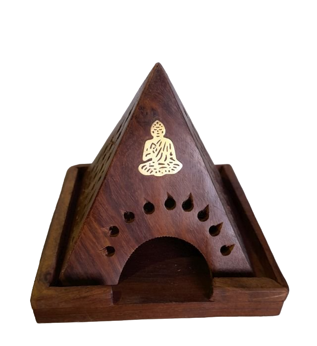 Wooden Pyramid Incense Cone Burner | 13cm