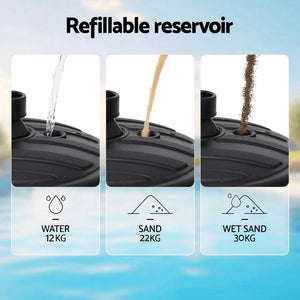 Umbrella Base Weight | Round Plastic | Pole Holder 35–38mm | Beach