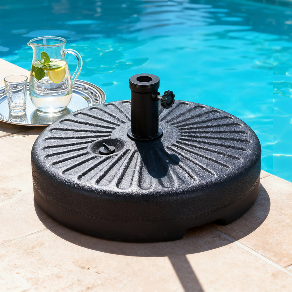 Umbrella Base Weight | Round Plastic | Pole Holder 30–48mm | Beach